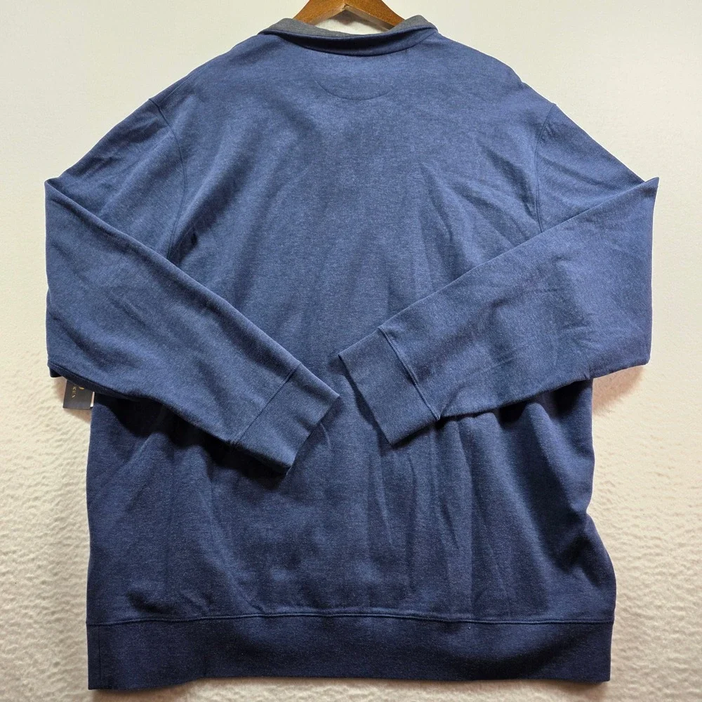Polo Ralph Lauren Mens XXL Quarter Zip Pullover Spring Navy Heather Blue‎ NWT